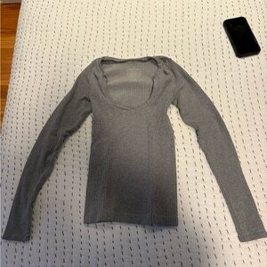 Free People Heather Gray Long Sleeve Top